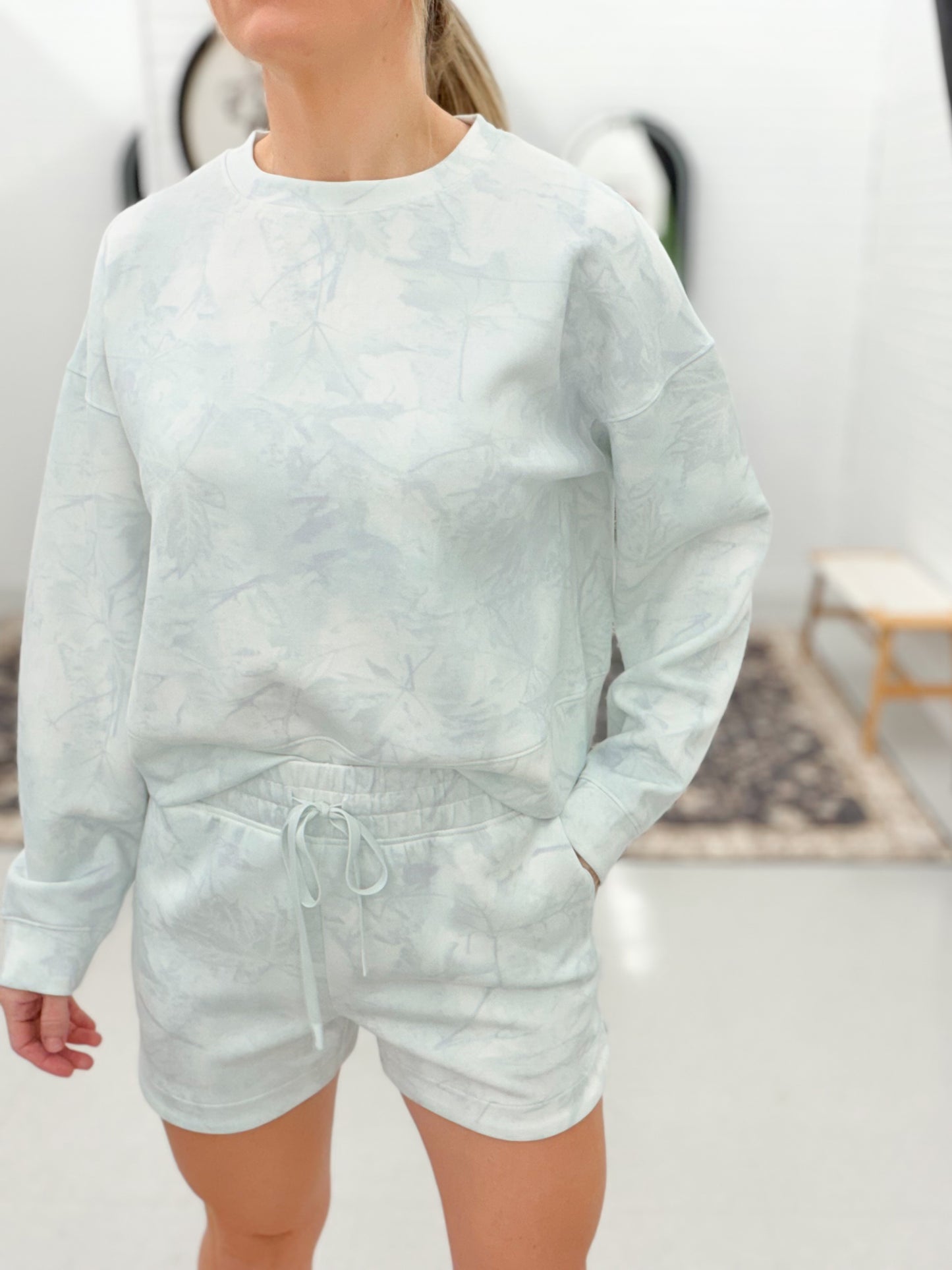 The Martina Camouflage Athleisure Set Sky Blue
