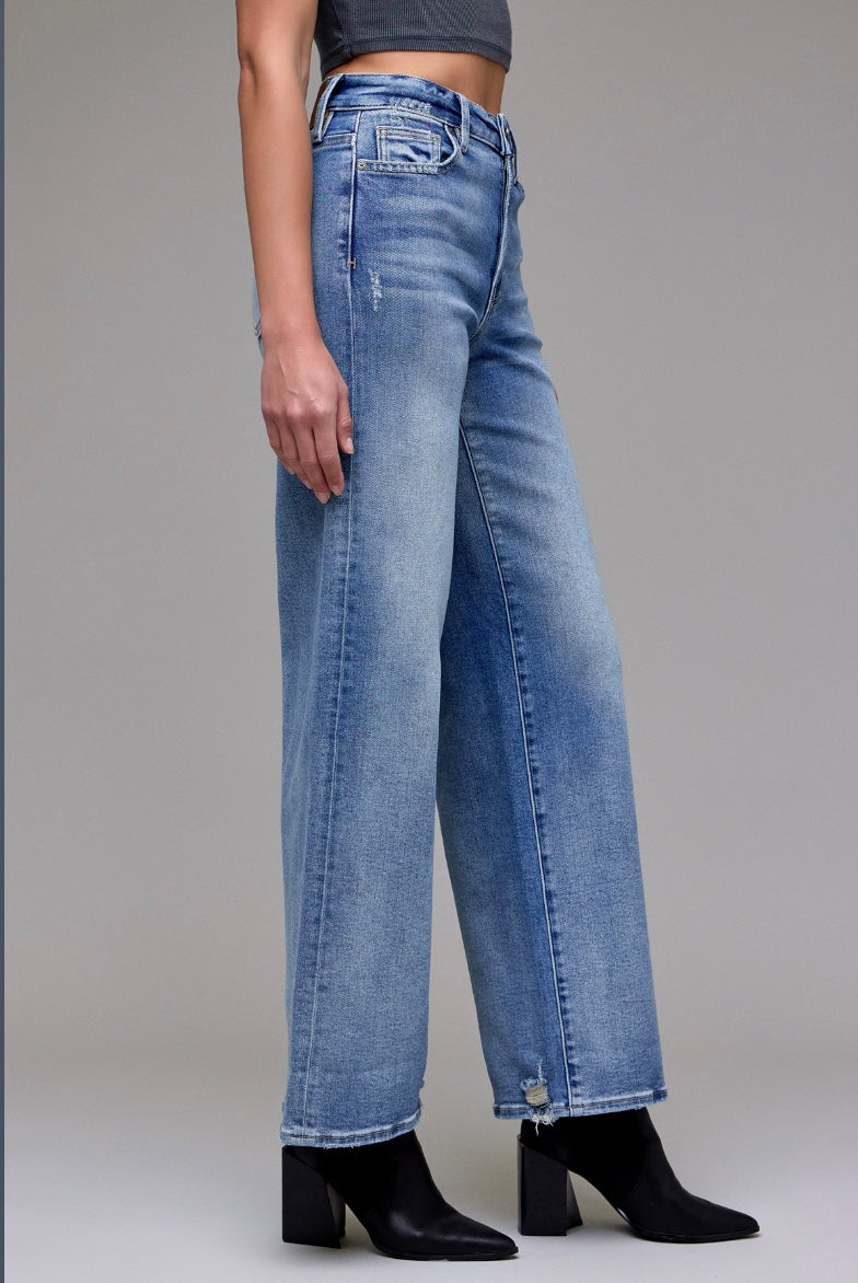 Hidden High Rise Nori Wide Leg Jeans Medium Wash