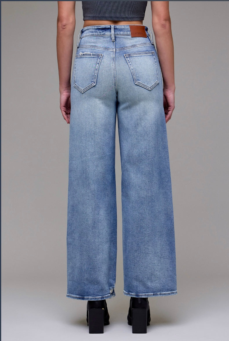 Hidden High Rise Nori Wide Leg Jeans Medium Wash