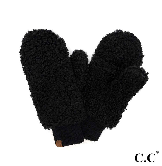 C.C Sherpa Mitten Gloves Black