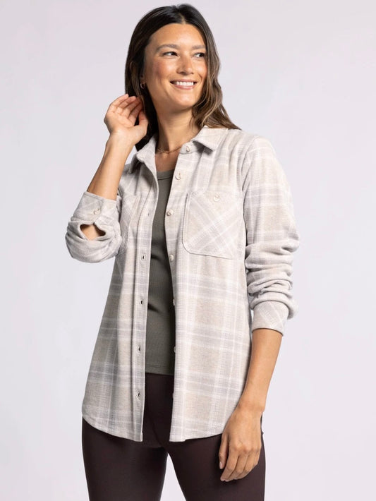 The Lewis Shirt Jacket Dove Plaid