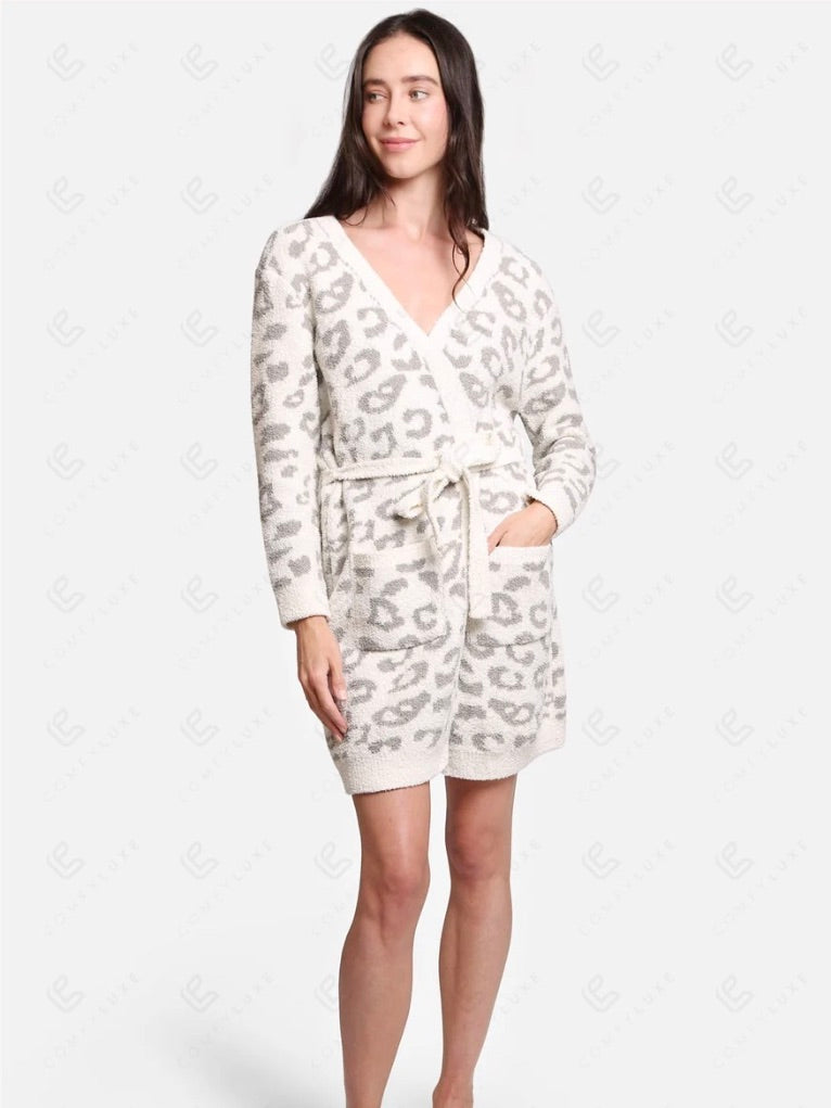 ComfyLuxe Leopard Print Mid-Length Robe - 4 Colors