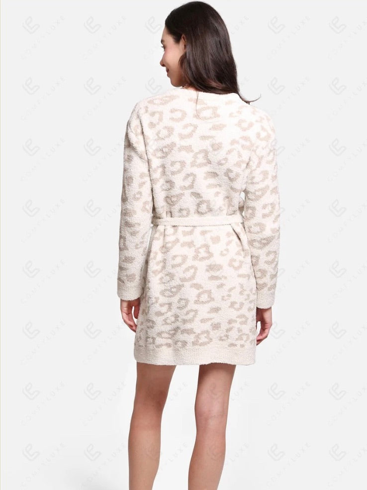 ComfyLuxe Leopard Print Mid-Length Robe - 4 Colors