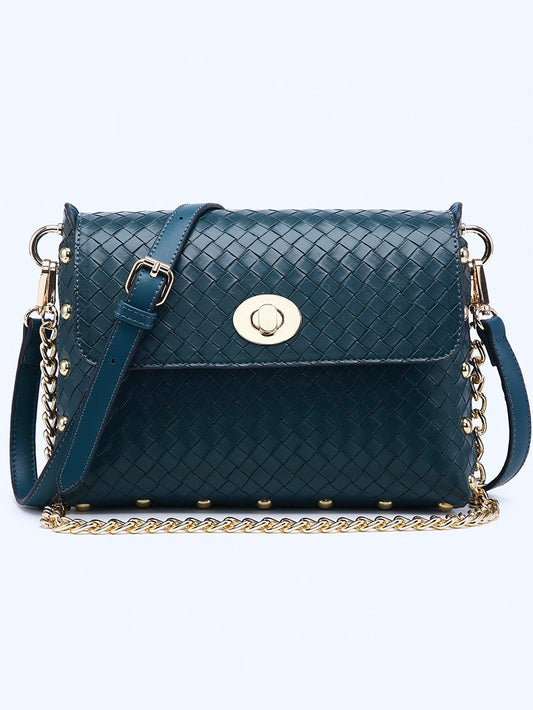 Yazmin Faux Woven Crossbody Dusk Blue