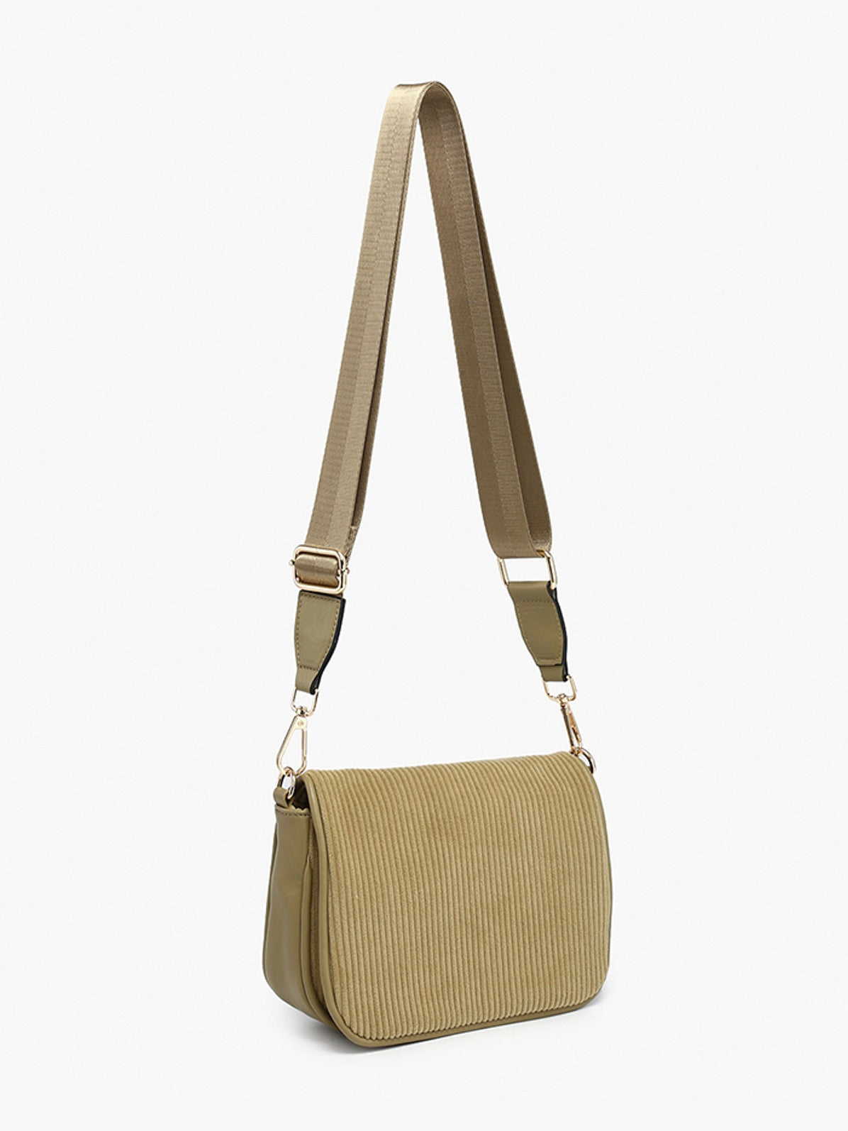 The Serena Two-Tone Corduroy Crossbody Olive