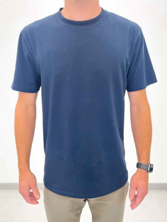 Navy Pima Cotton Blend Tee