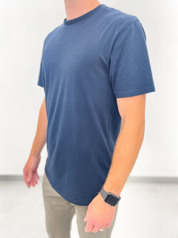 Navy Pima Cotton Blend Tee