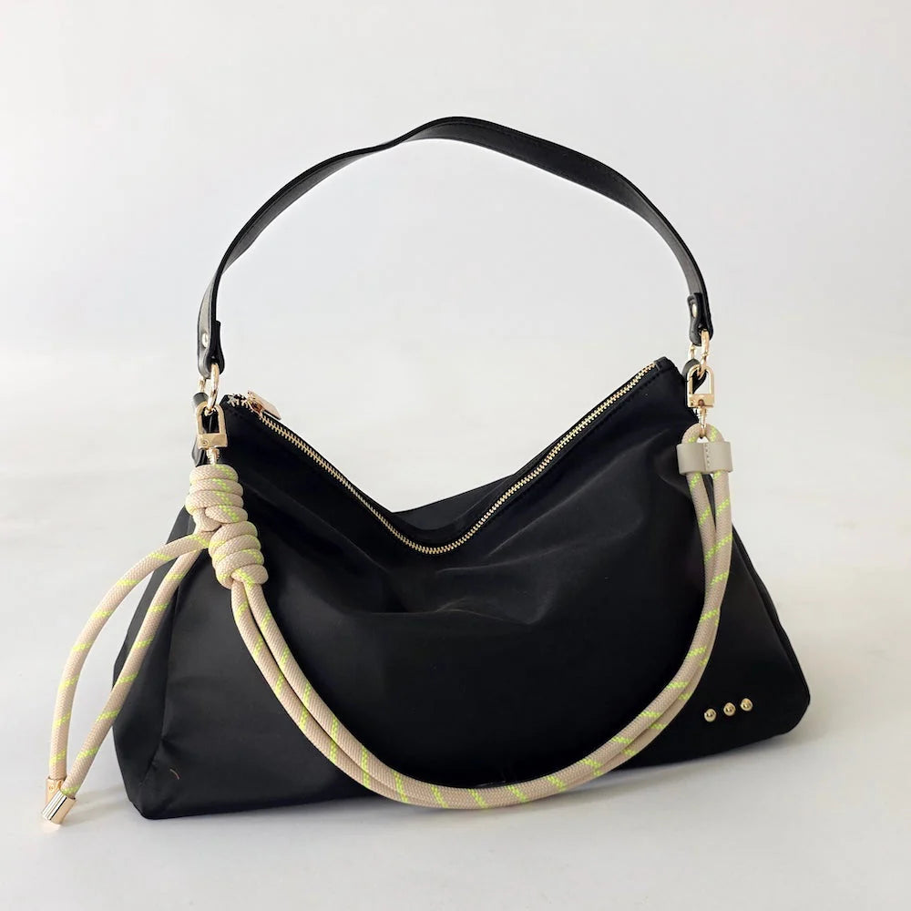 The Nikki Nylon Slouchy Shoulder Bag Black
