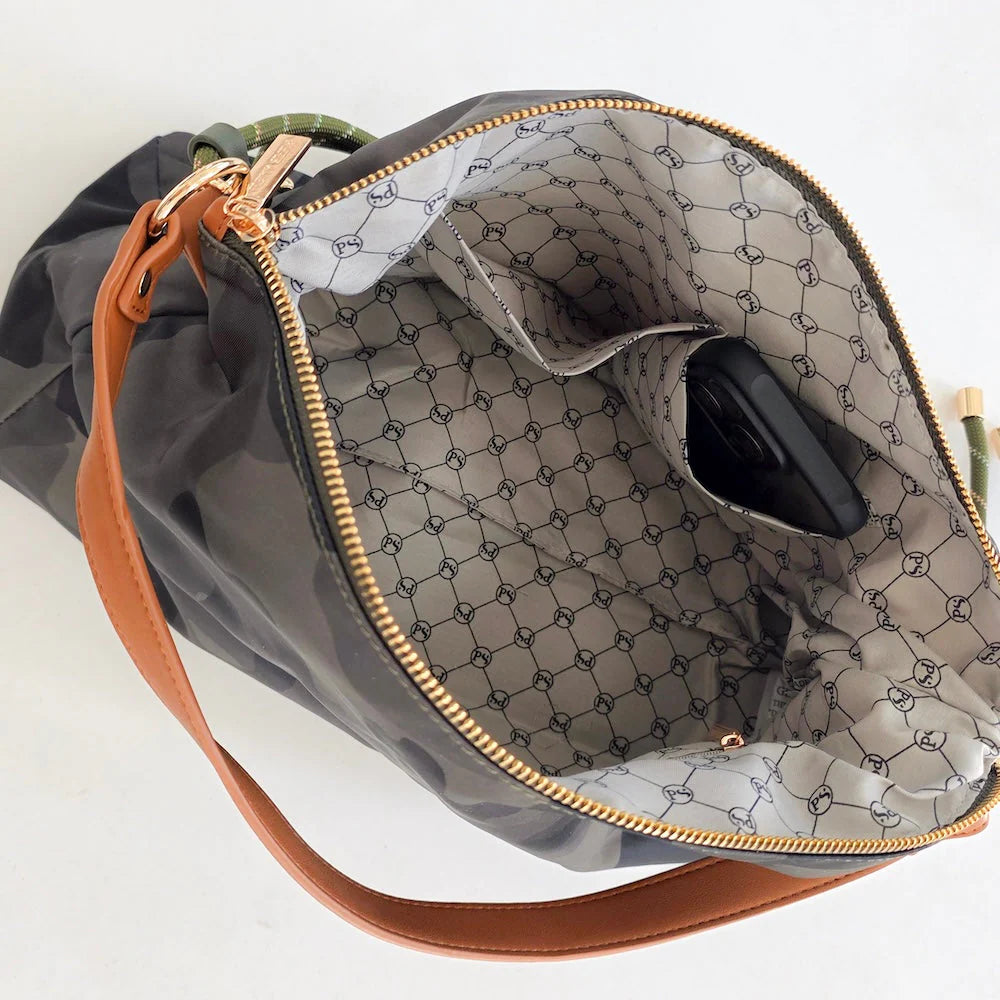 The Nikki Nylon Slouchy Shoulder Bag Navy