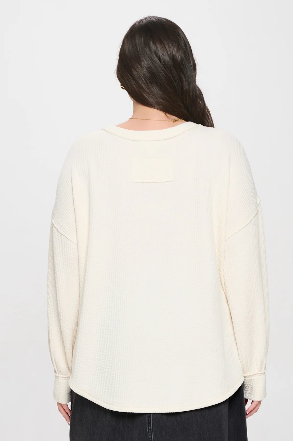 Years Go By Ribbed Knit Top Extended Cream
