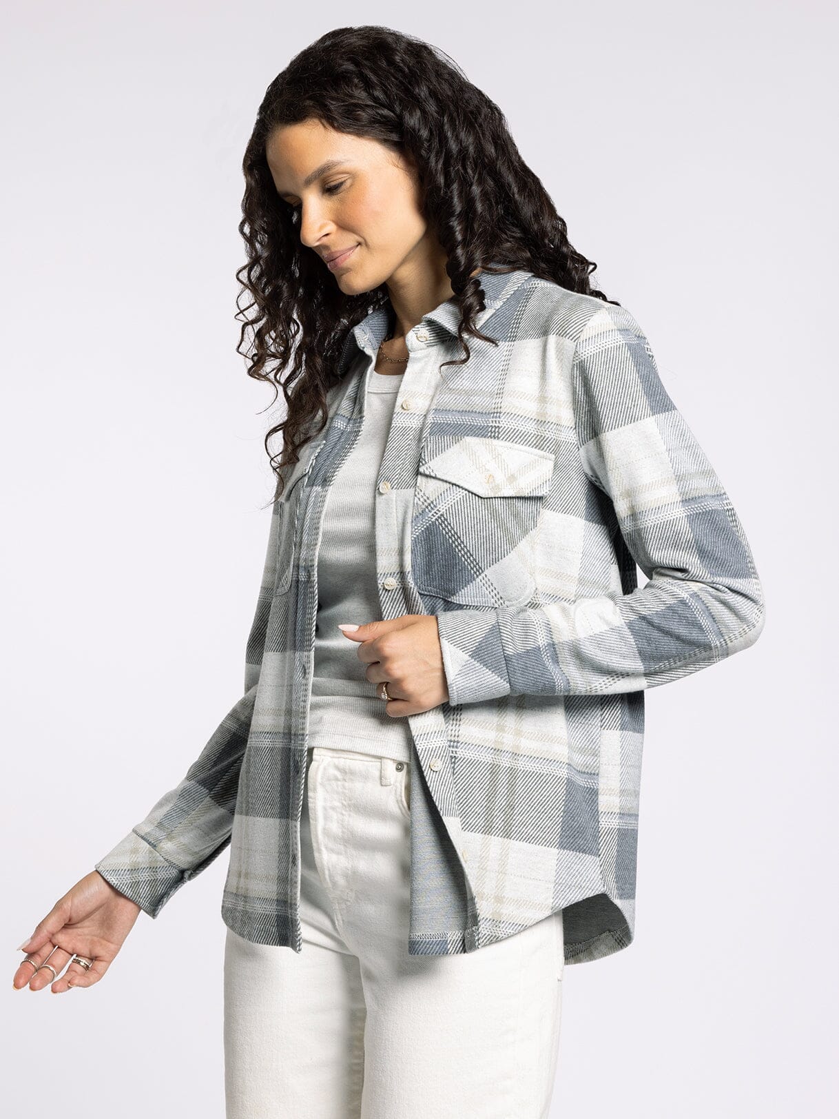 The Cassian Shirt Gray Beige Plaid