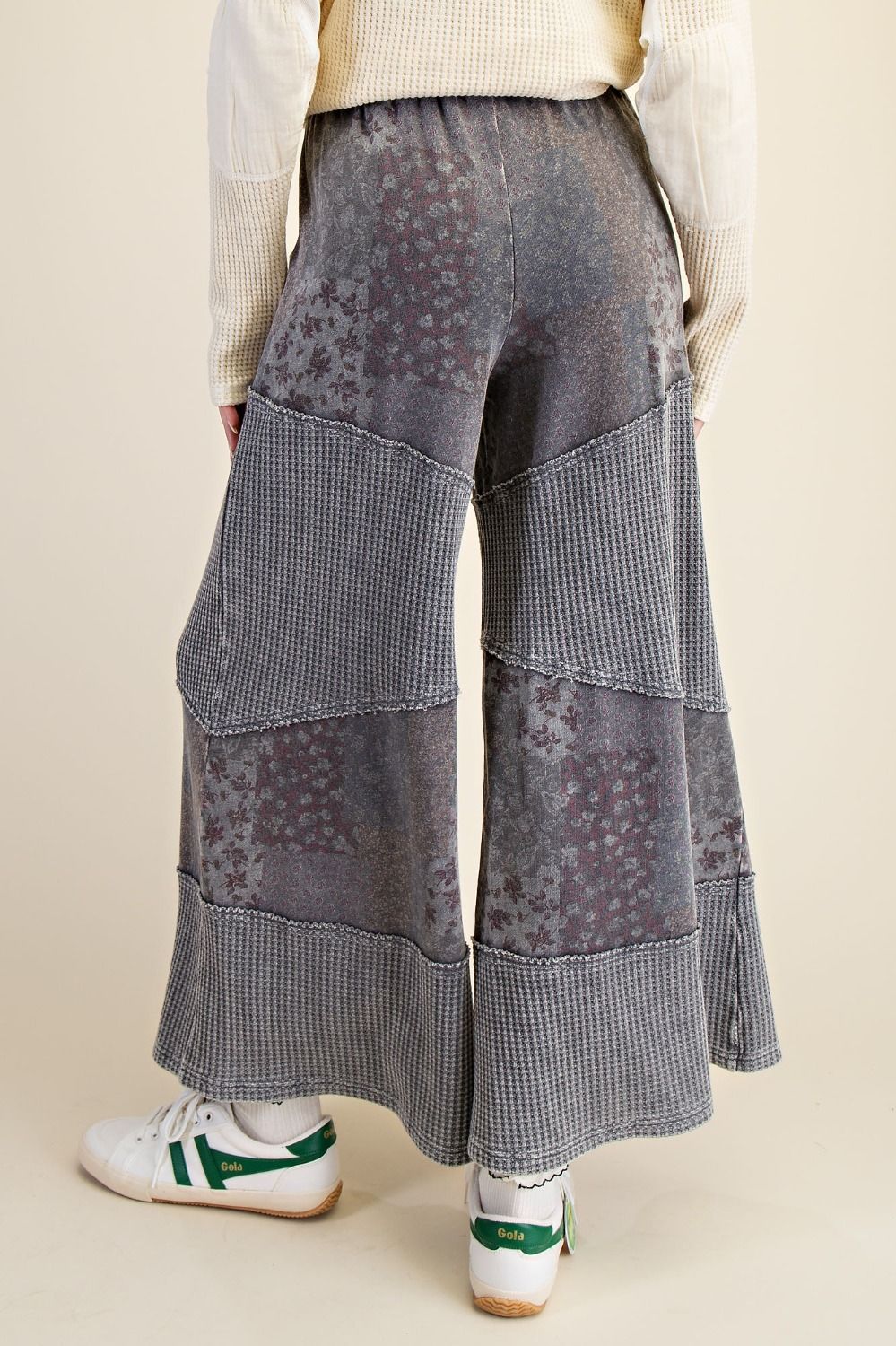 No Limit Patchwork Print Thermal Pants Ash