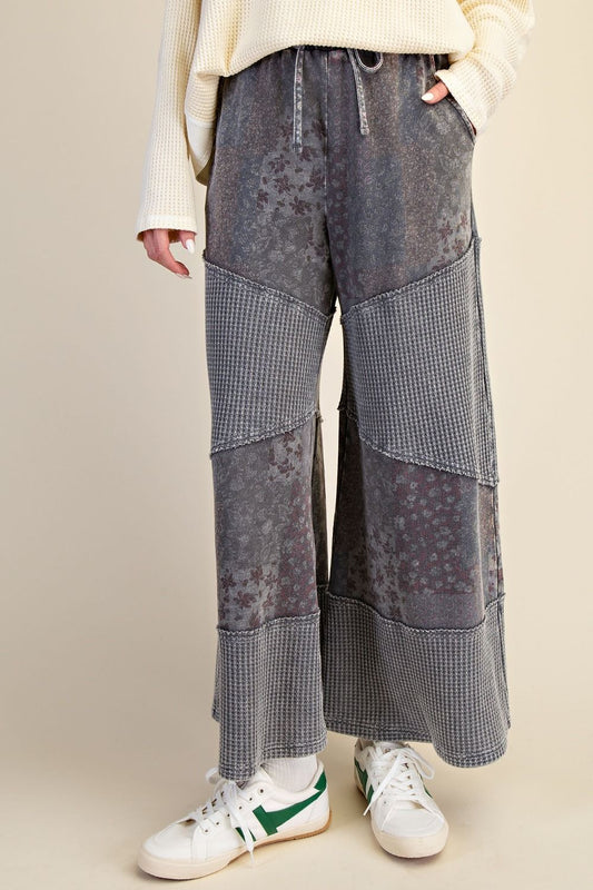 No Limit Patchwork Print Thermal Pants Ash