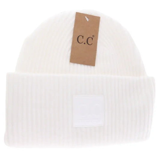 C.C Ribbed Cuff Beanie Ivory