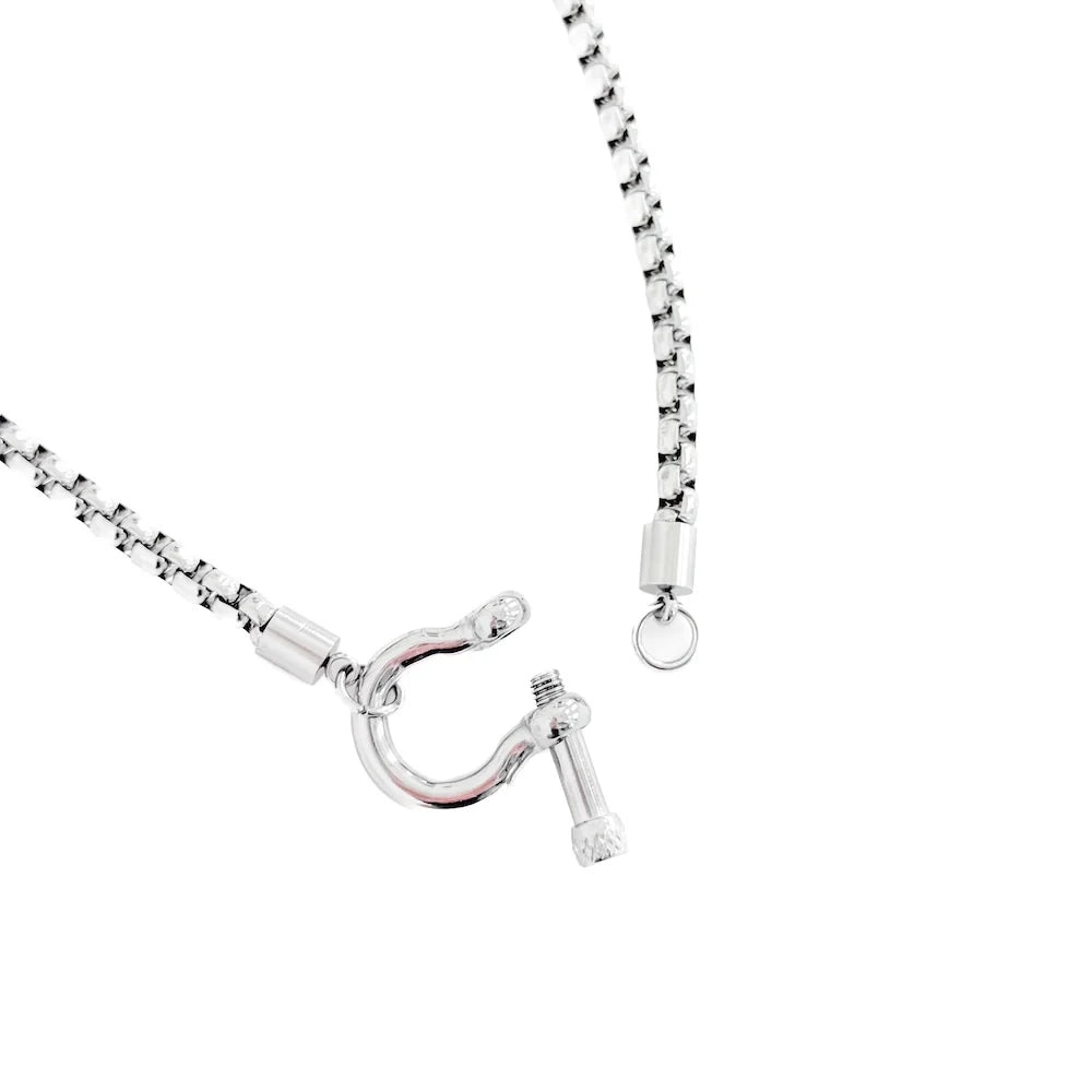 Lucky Me Horseshoe Waterproof Toggle Necklace Silver
