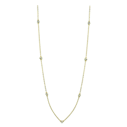 Dainty Accented Long Necklace Gold