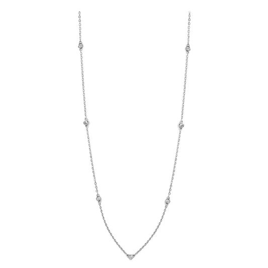 Dainty Accented Long Necklace Silver