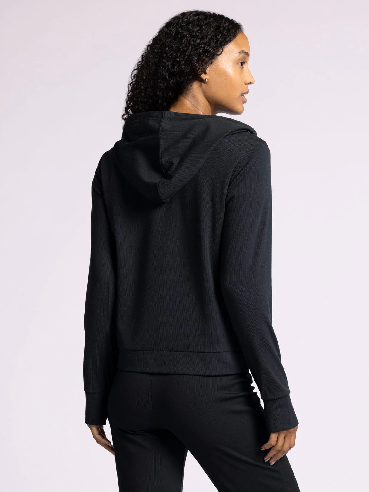 The Izzy Hoodie Black Rib