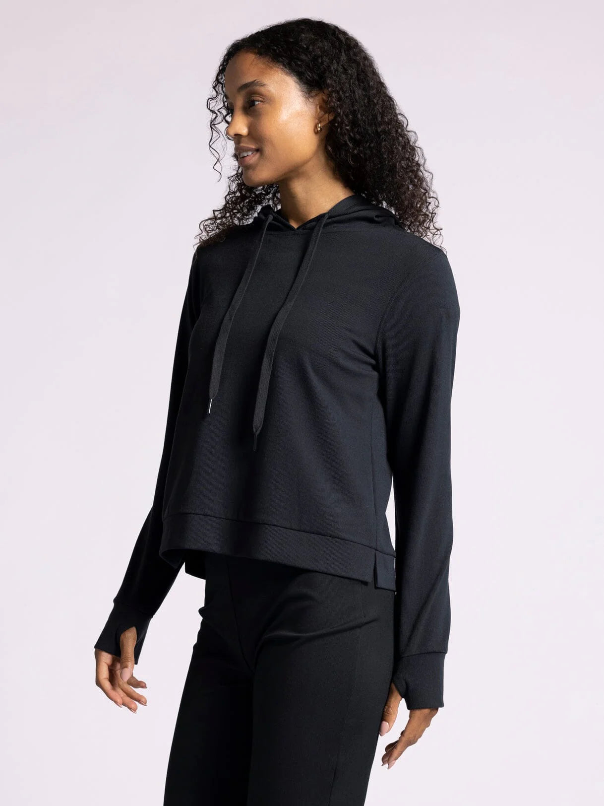 The Izzy Hoodie Black Rib