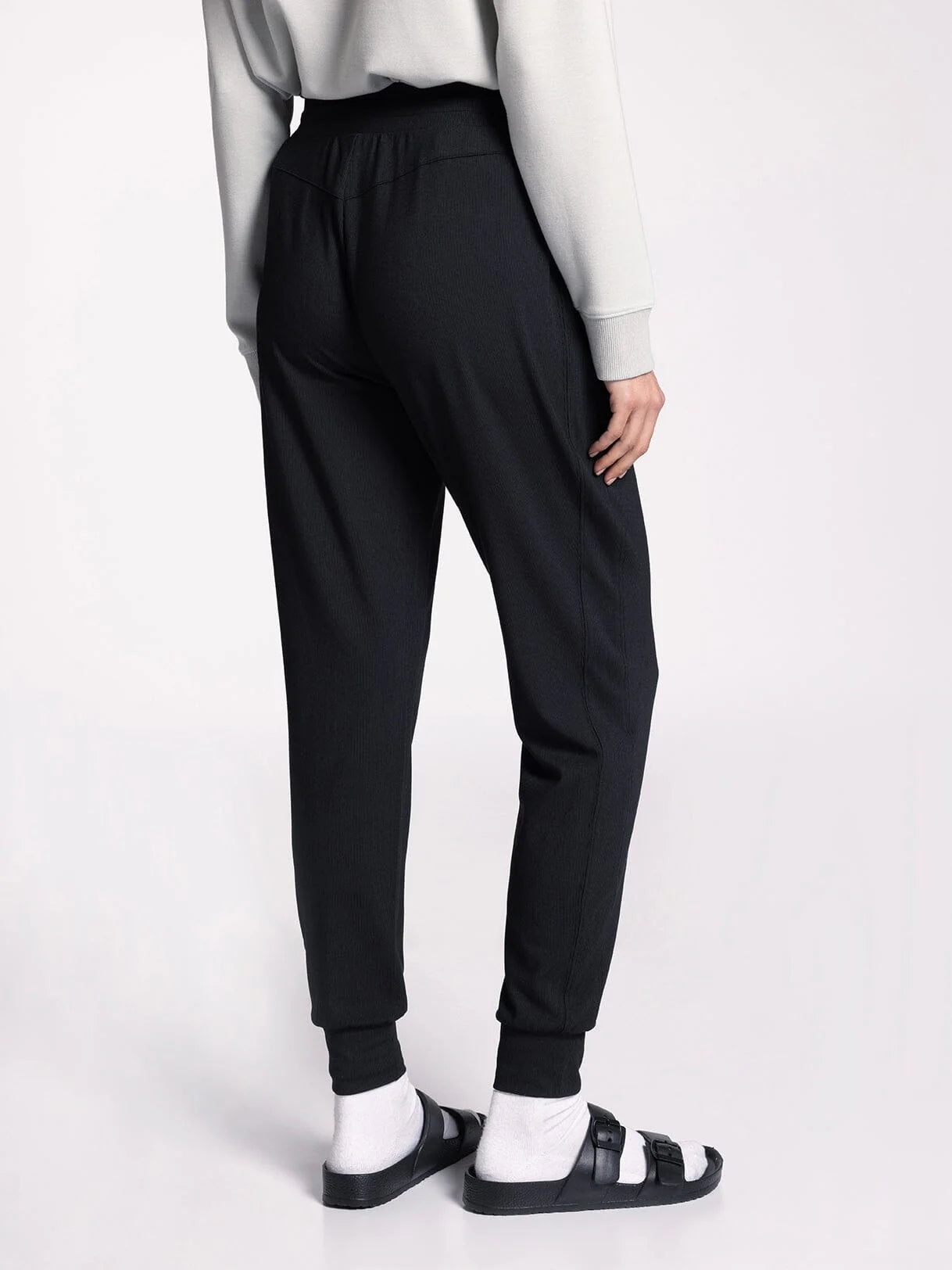 The Junie Joggers Black Rib