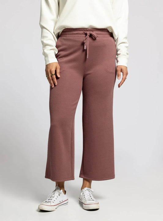 The Kit Ribbed Pants Rose Brown