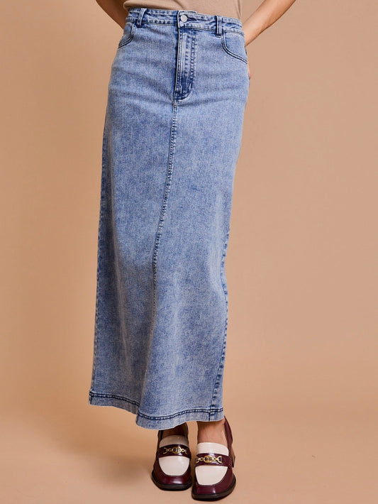 Slay The Day Flare Denim Long Skirt