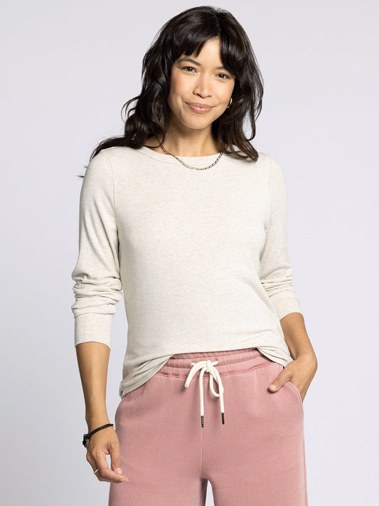 The Stacy Ribbed Top Sand Heather