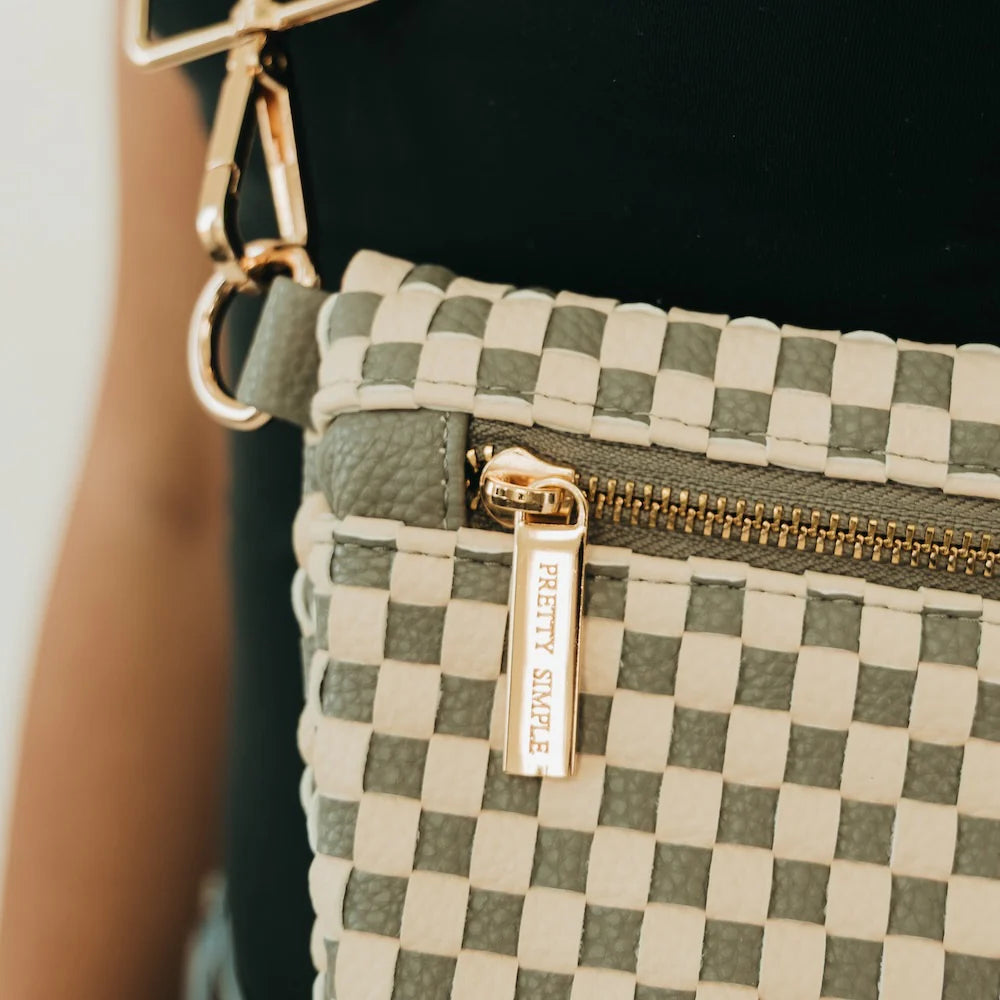 The Westlyn Woven Bum Bag Checkered Gray