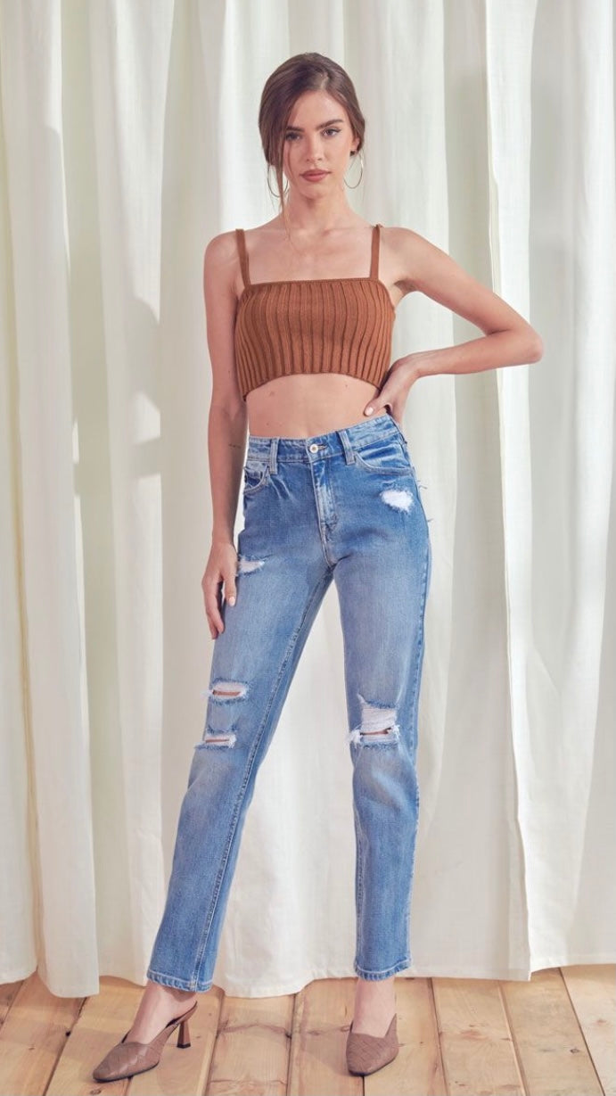 The Sophie High Rise Straight Jeans